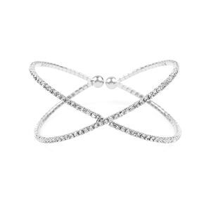 Rhinestone Bangle Cuff Bracelet